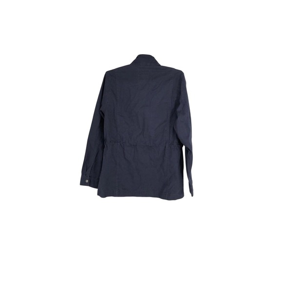 GAP Navy Blue Utility Jacket Drawstring Waist Zip Front Collared Size Medium - Picture 4 of 8